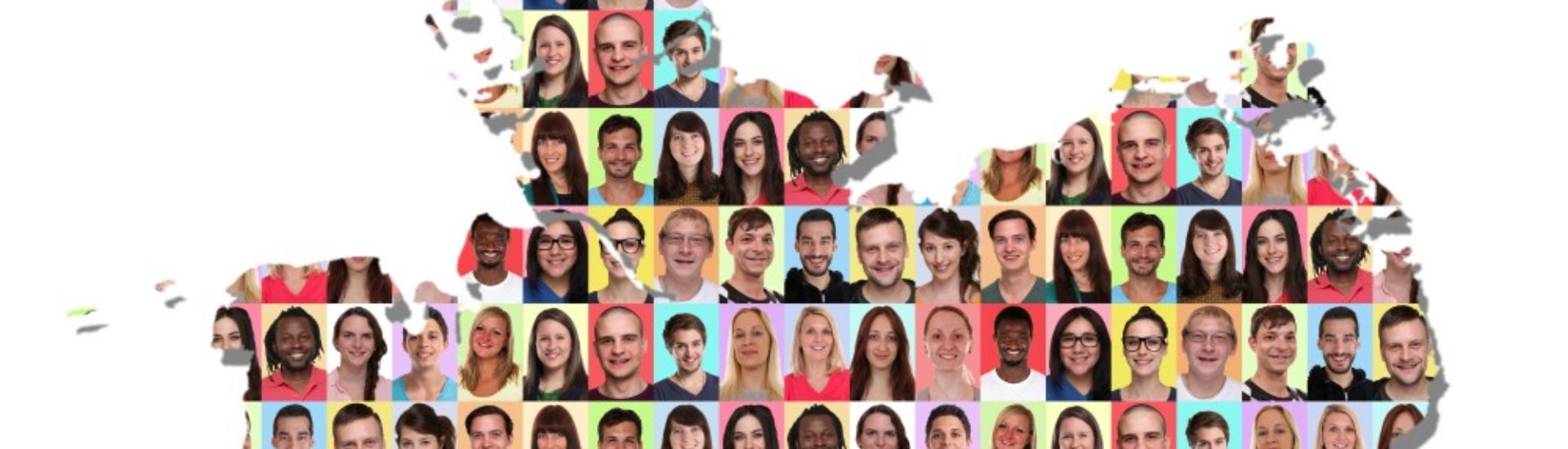 Deutschland Karte Menschen Leute Gruppe Integration bunt multikulturell Vielfalt