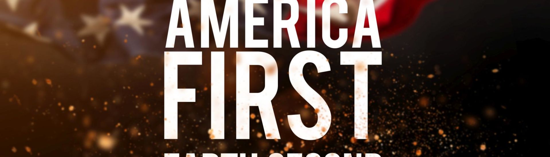 America first catcheword with american flag.