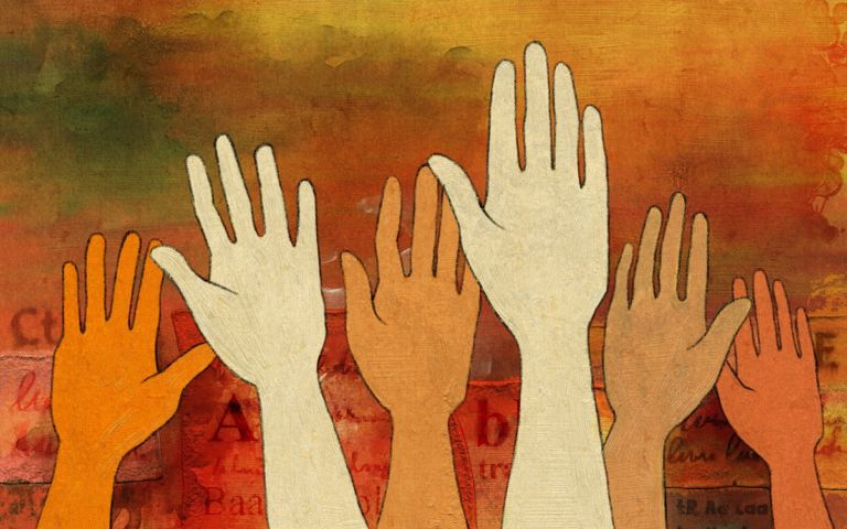 Raised hands
