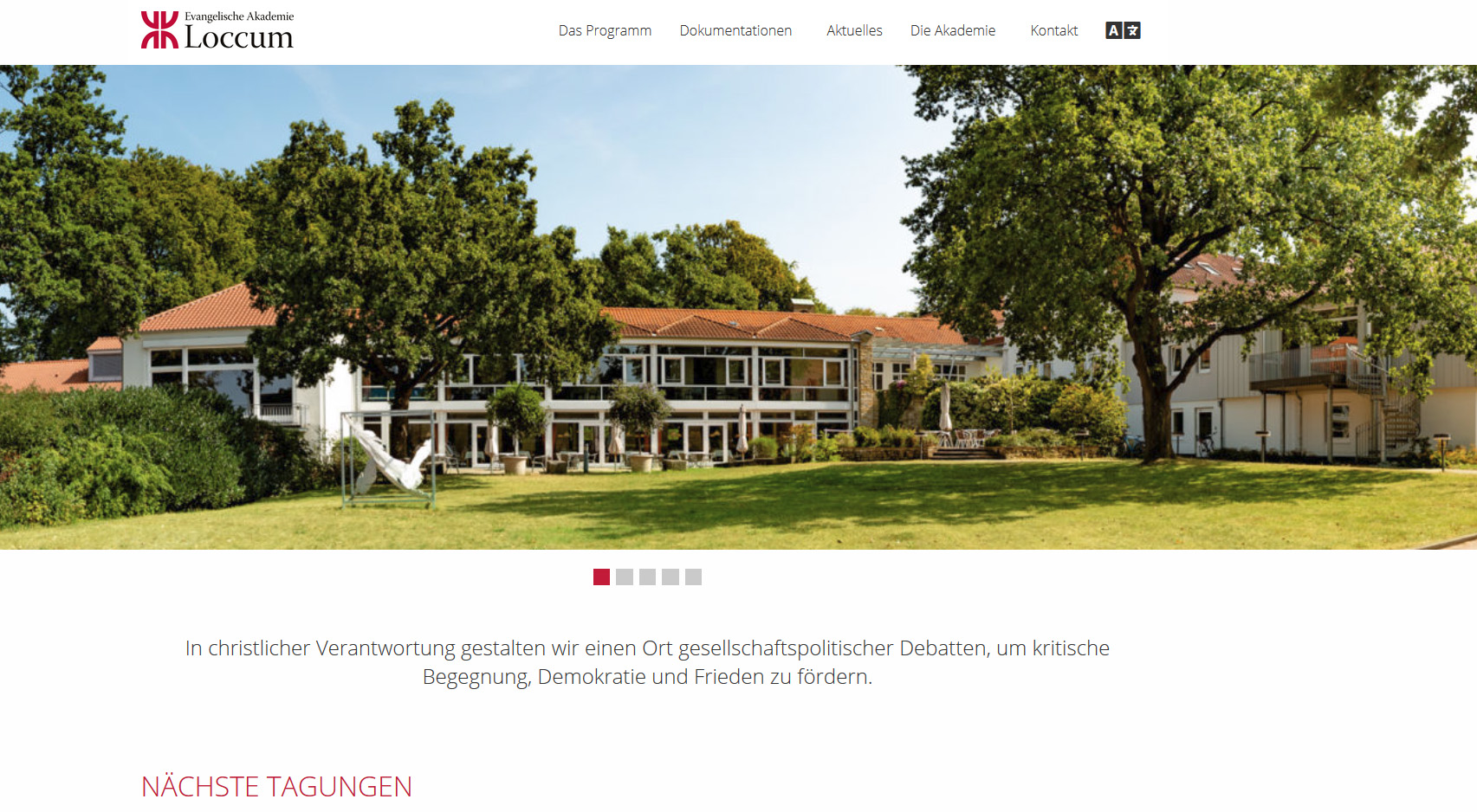 Screenshot Homepage