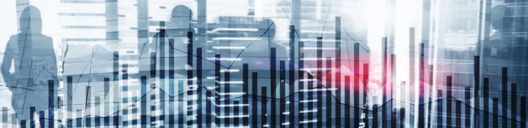 Concept of investing and analyzing a business. Abstract horizontal backgrounds