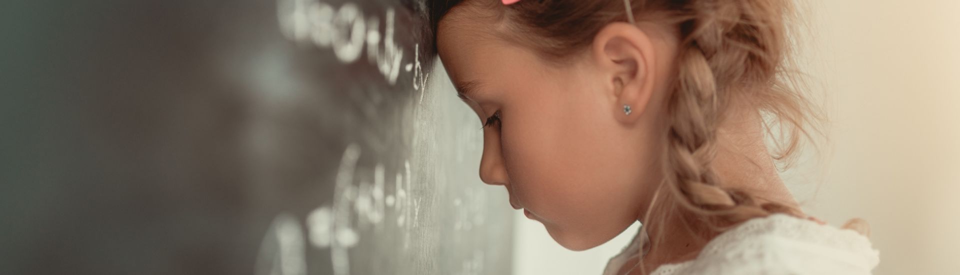 frustrated math school child