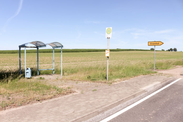 A bus stop in German countryside