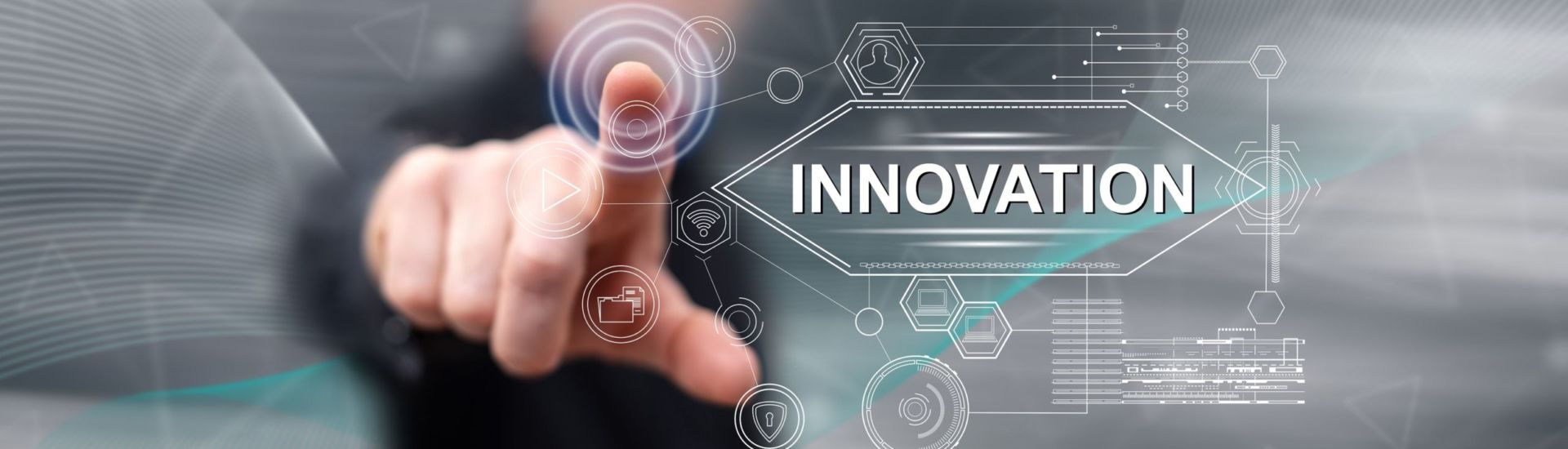 Man touching an innovation concept
