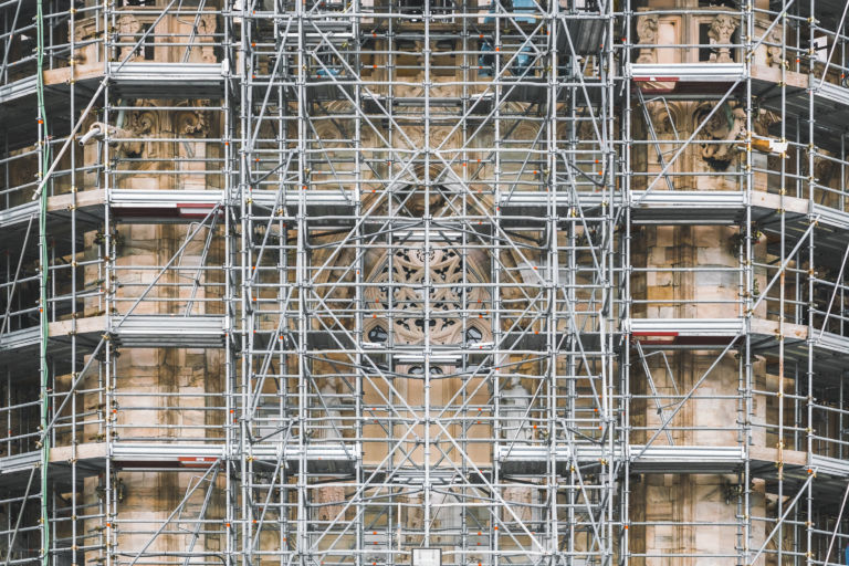 Detail of the Gothic church for restoration