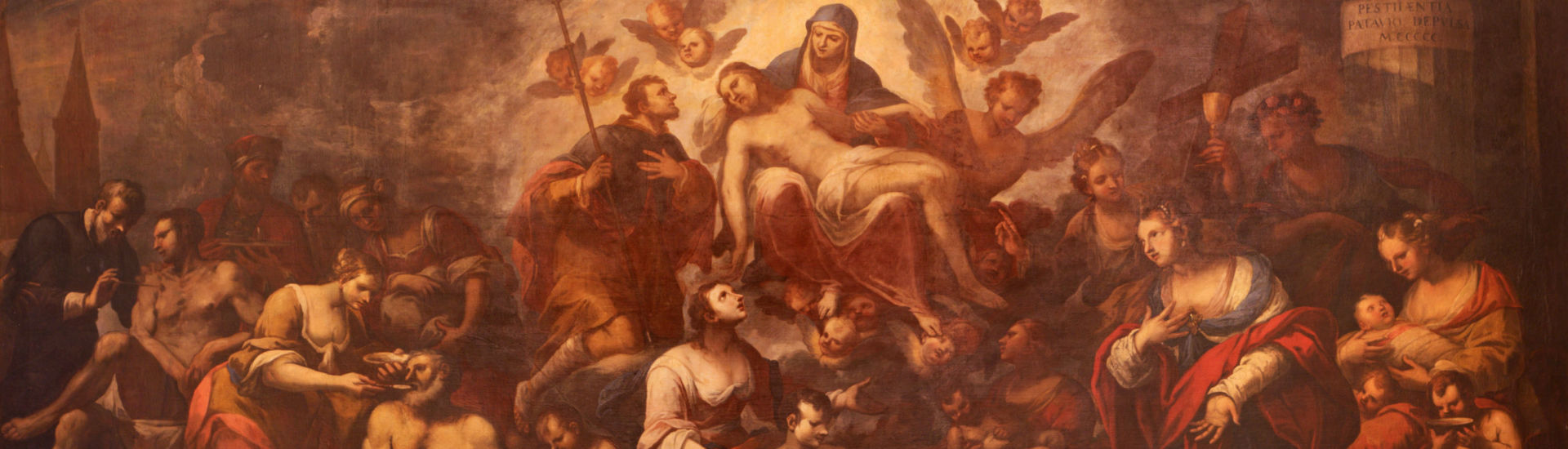 PADUA, ITALY – SEPTEMBER 10, 2014: Pieta and the pest in Padua f