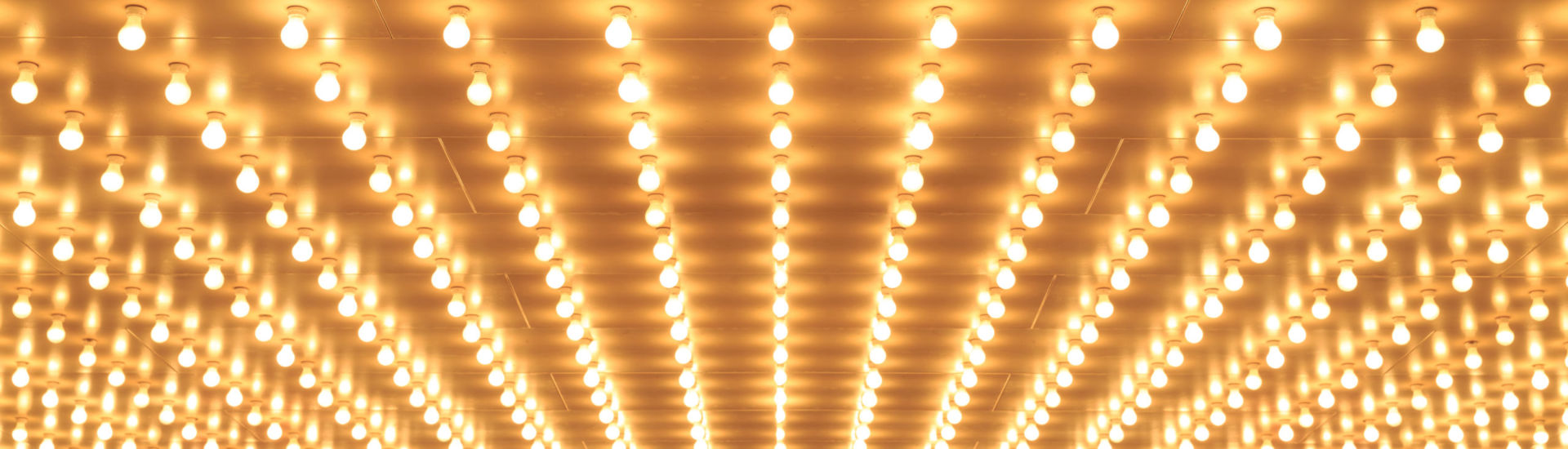 Aligned theater lights of Chicago Theater. Casino lights