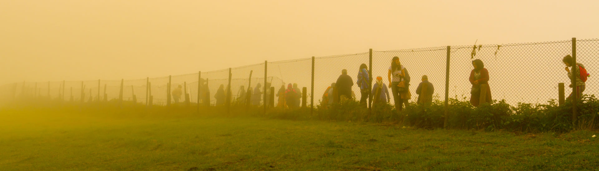Trabzon / Turkey – August 07 2019: Silhouette of people walk beh