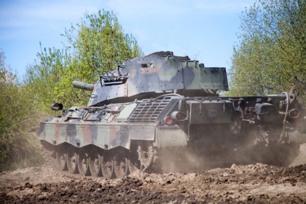 GRIMMEN / GERMANY – MAY 5: german leopard 1 a 5 tank drives on t