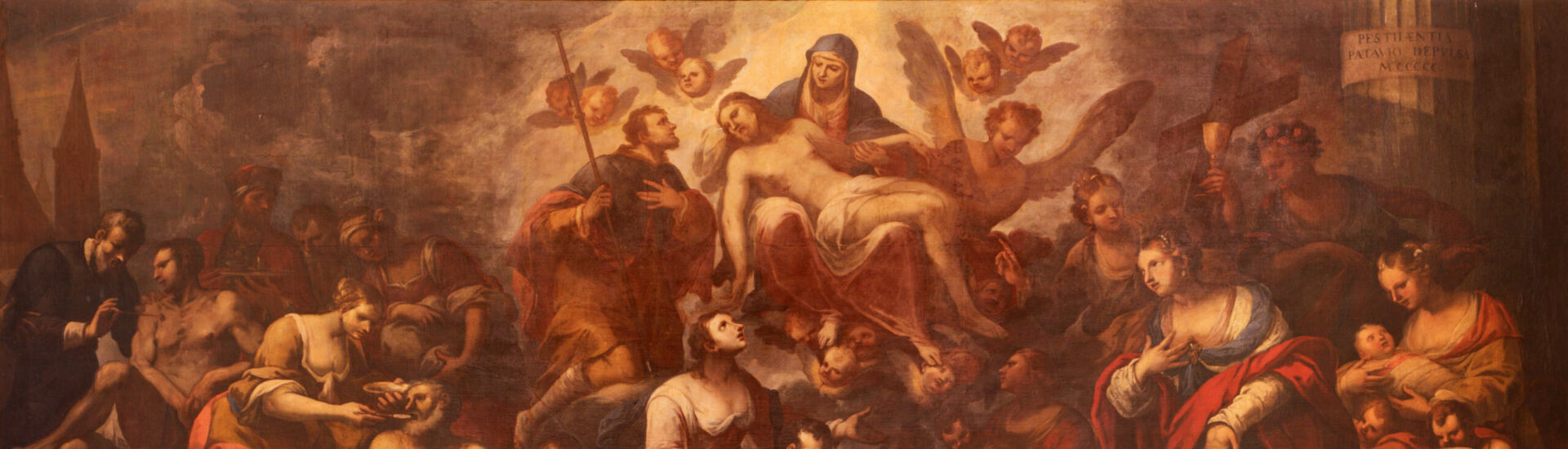 PADUA, ITALY – SEPTEMBER 10, 2014: Pieta and the pest in Padua f