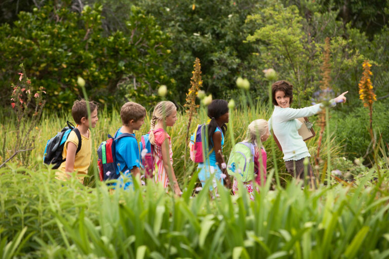 Teacher With Children On Field Trip