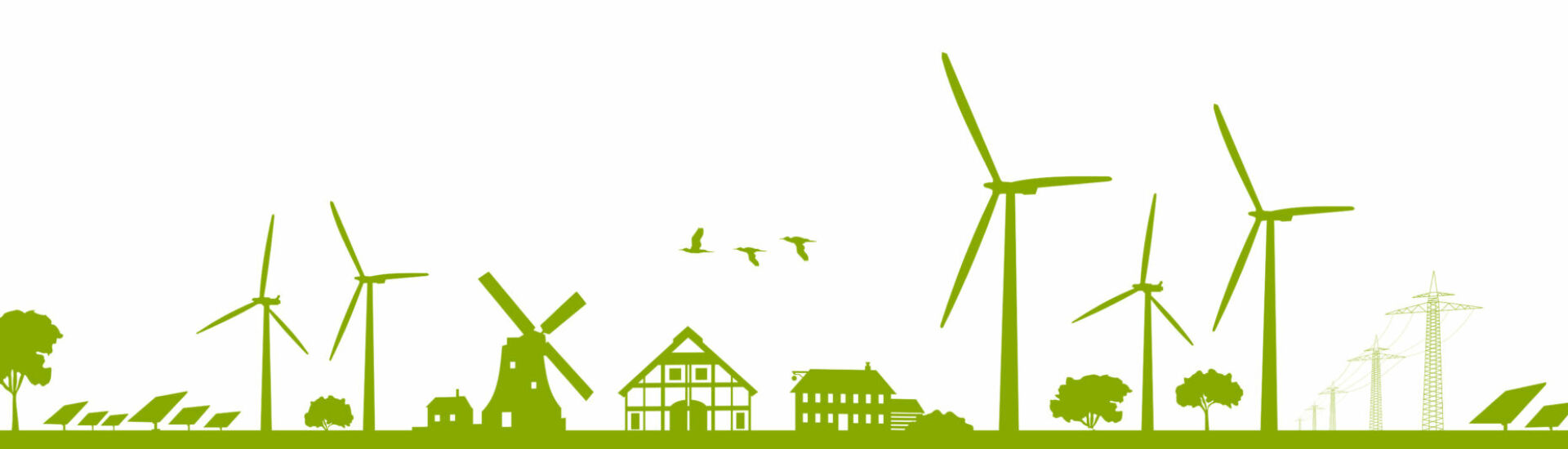 Silhouette Erneuerbare Energien