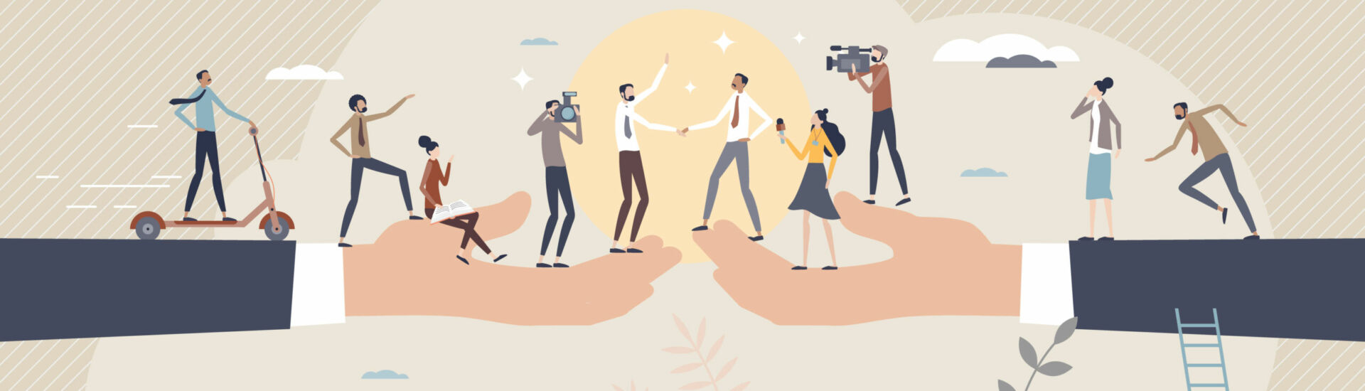 Cooperative agreement and business with media attention tiny per