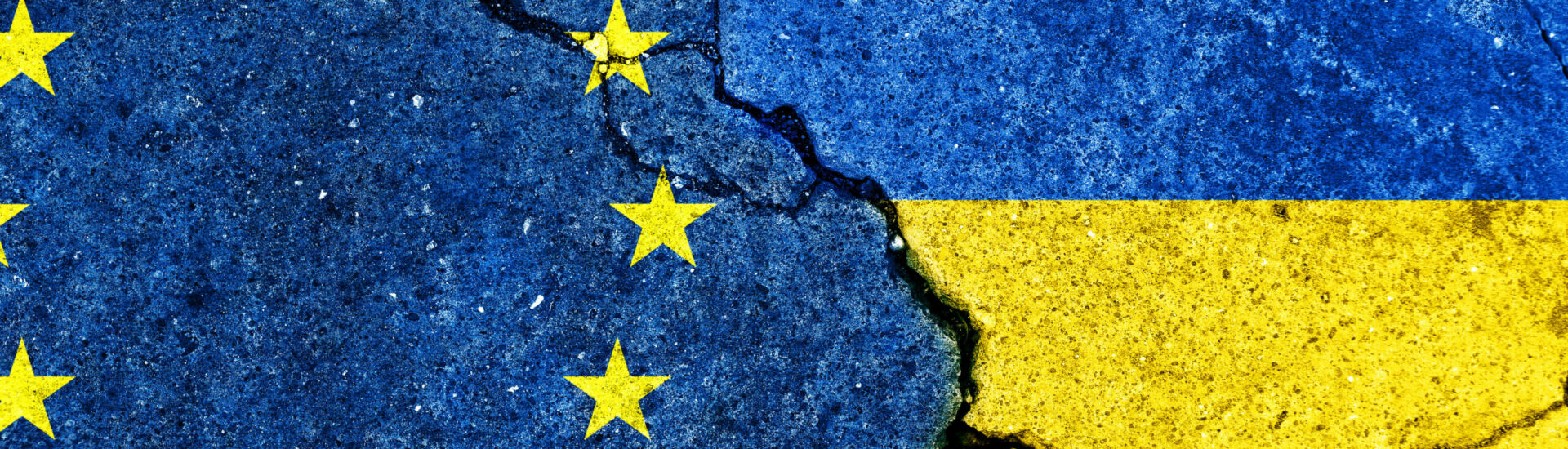 EU vs Ukraine  (War crisis , Political  conflict). Grunge countr