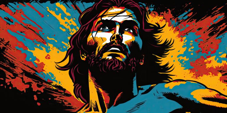 Jesus Christ in Pop Art Style – Full HD 8K Image – Generative AI