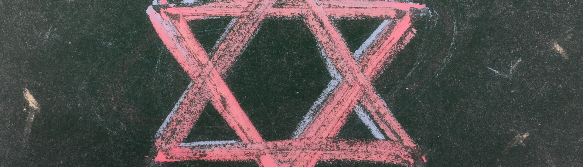 Star of David on chalkboard, blackboard, background and texture