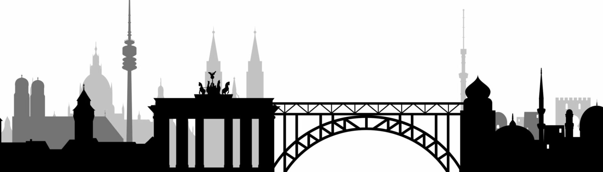 Orient Okzident Brücke skyline // Vektor
