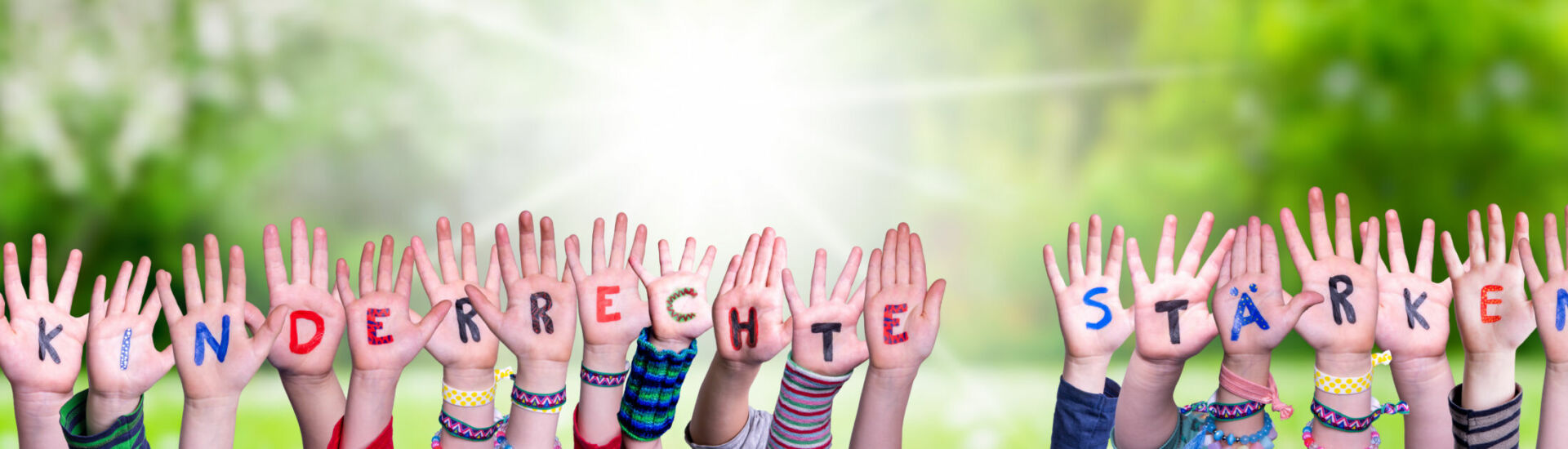 Kids Hands, Kinderrechte Staerken Means Strengthen Children Rights, Grass Meadow
