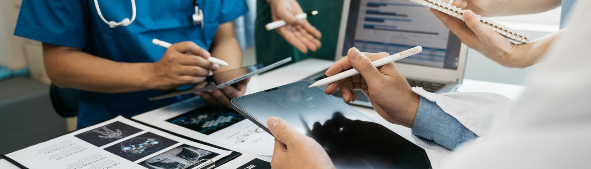 Medical team working on digital tablet healthcare doctor technol