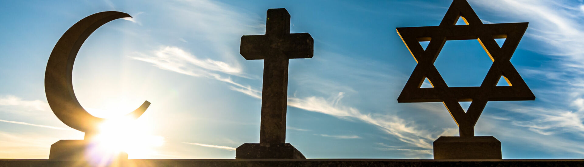the three symbols of Judaism, Christianity and Islam