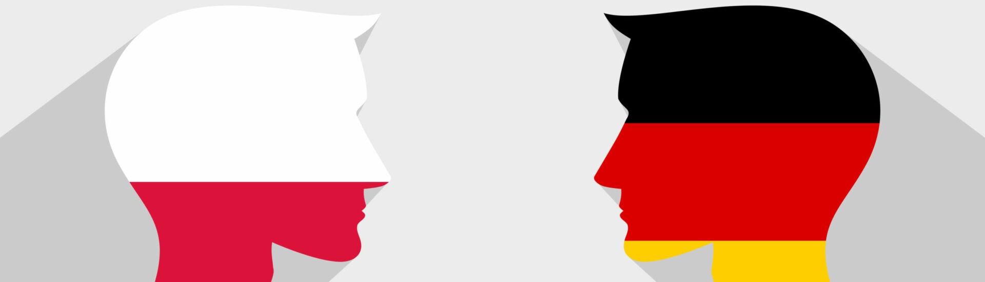 face to face concept. polish vs german. vector illustration
