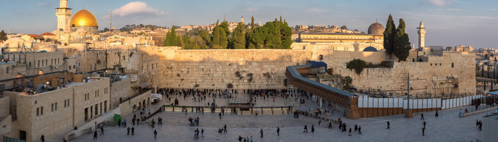 Panoramic view of Temple Mount in the old city of Jerusalem at s