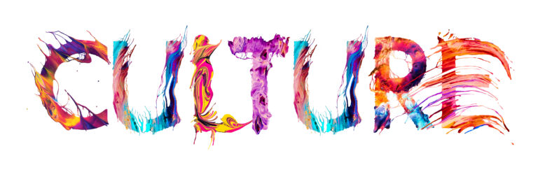 Culture banner with colorful brush strokes
