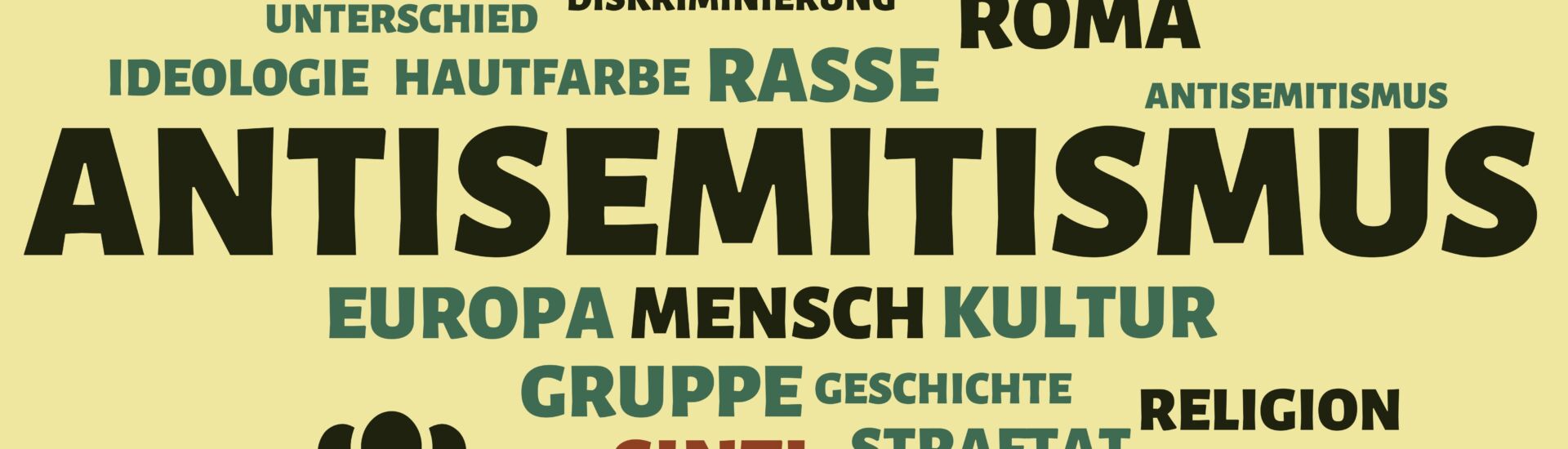 ANTISEMITISMUS – Bilder mit Wörtern aus dem Bereich Rassismus, Wort, Bild, Illustration