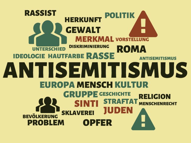ANTISEMITISMUS – Bilder mit Wörtern aus dem Bereich Rassismus, Wort, Bild, Illustration